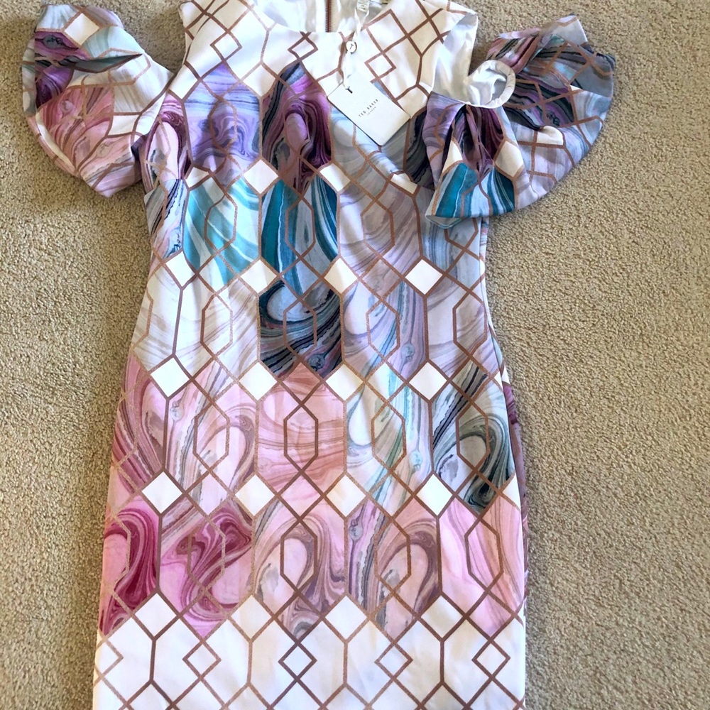 Ted Baker Krimba Sea of Clouds Cold Shoulder Dress